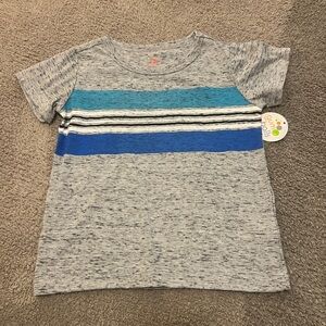 Gymboree Heather Gray Tee with Blue Stripes